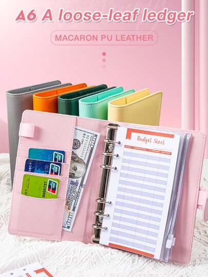 (Các chữ cái dán được sắp xếp ngẫu nhiên) 1 Bìa đựng tài liệu bằng da PU có ngăn đựng tiền mặt, khóa kéo, túi đựng tài liệu nhỏ kiểu Pháp để tiết kiệm tiền, sổ kế hoạch A6, sổ tay đựng tài liệu bằng da PU A6 với nhiều màu sắc và trang bên trong phong phú, giúp bạn quản lý tài chính hiệu quả, cất giữ tiền, lập ngân sách, tiết kiệm hóa đơn, lưu trữ quà tặng.