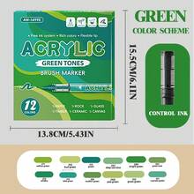 Bộ 84 bút vẽ màu acrylic, 7 màu chuyển sắc, 2 bút/hộp, bút khô nhanh, chống lem mực, thích hợp cho tranh vẽ trên vải, đá, gốm sứ, gỗ và thủy tinh | Bộ quà tặng dành cho bé trai/bé gái (Giáng sinh & tựu trường) - Nhiều màu - Xem 17