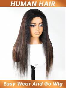 亮点：蜂蜜色假发，半头机织假发，直发假发，巴西发，女士易戴易走假发，150%密度 - S1/30 - 查看 5