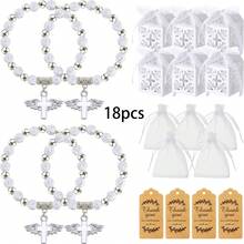 36pcs/18 Sets Of Beaded Bracelets, Including 18 Bracelets + 18 Organza Bags, Suitable For Bridal Showers, First Communion Gifts, Birthday Party Gifts, Baptism Gifts - Multicolor - View 8