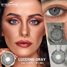 EYESHARE New Model 1 Pair Of Colored Contact Lenses For Eye Makeup, Brown, Gray, Blue And Green Contact Lenses, For Beauty Makeup, Annual Use, 14.5 Mm - No Prescription - 灰色 - 查看 3