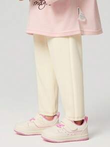 Balabala Young Girl Stretch Leggings 2026 Spring/Fall, Soft Elastic Base Bottoms For Boys & Girls - Milky White - View 2