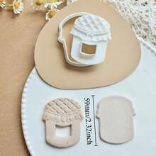 Cortador de galletas en forma de sándwich de mermelada, molde de galletas 3D de Navidad de plástico para presionar, sello de galletas de fondant, decoración de pasteles de Año Nuevo, suministros de repostería