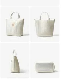 Túi đựng tã cho bà bầu thêu họa tiết, túi xách đa năng ngoài trời dành cho mẹ, túi đeo vai chần bông có ngăn đựng bình sữa. - Túi xách cho mẹ 4513 - Xem 9