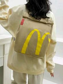 Mochila de Moda "M" con Diseño Divertido y Humorístico - Mochila Casual Unisex para Mujer y Hombre, Ideal para Escuela, Universidad, Trabajo o Viaje - Mochila con Estampado Gracioso, Moderna y de Gran Capacidad - Amarillo - Ver 7