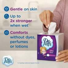 Puffs Ultra Soft Facial Tissues, One Family-Size Box, 124 Tissues Per Box.Household Cleaning Halloween Christmas Gifts - trắng - Xem 4