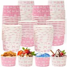 10个蝴蝶结主题纸碗，红白蝴蝶结纸碗，一次性纸碗，蝴蝶结主题派对装饰，新娘送礼会装饰，婴儿送礼会装饰，餐具装饰，生日派对用品 - 彩色 - 查看 7