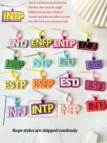 MBTI Keychain, 16 MBTI Personalized Type Acrylic Keychains, Backpack Hanging Rope Accessories, Character Gifts, Cute Keychains For Women And Men - Multicolor - View 7