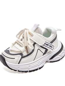 1 Pair Fashionable & Versatile Children's Sports Shoes, Comfortable & Lightweight Infant Casual Shoes, Toddler & Little Kid Shock-Absorbing Non-Slip Running Shoes, Suitable For Daily Outings And School Activities In Spring And Autumn - White - View 6