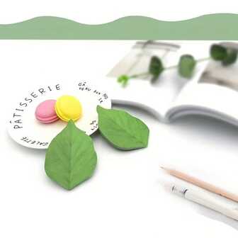 1 set bladformade klisterlappar, 25 ark/block, 10*6,2 cm/3,93*2,44 tum klistermärken i anteckningsblock