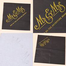 20/40/60/100张，金色铝箔先生和太太一次性纸巾 | 双层柔软优雅黑色先生和太太粉色一次性餐巾纸 感谢您参加我们的婚礼庆典彩排晚宴装饰 鸡尾酒、饮料和甜点餐巾纸 婚礼派对和订婚仪式装饰的理想之选 - 黑色 - 查看 6
