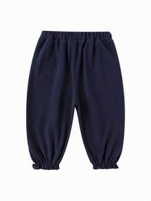 Balabala Pantalones jogger para niñas Primavera/Otoño 2026, pantalones deportivos suaves y elásticos, prendas inferiores casuales y deportivas - azul oscuro - Ver 2