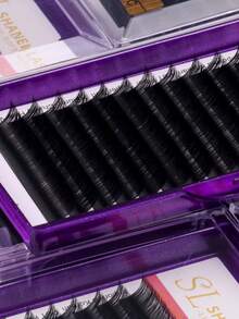 高级单根假睫毛 0.03 0.05 0.07 超浓密睫毛嫁接 羊绒绒蓬松 C D 卷度 8-18mm 混合自然妆效簇状假睫毛 超柔软哑光黑色单根假睫毛托盘 浓密经典合成仿貂毛假睫毛嫁接 专业假睫毛用品,适用于美睫沙龙 - C - 查看 4