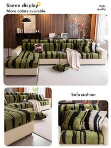 1 Tấm phủ ghế sofa mùa đông bằng vải nhung cotton Shu, chống trầy xước cho mèo, kiểu dáng mới, chất liệu mềm mại, phù hợp cho ghế sofa 1/2/3/4 chỗ ngồi, dùng cho phòng khách. - màu xanh lá - Xem 7