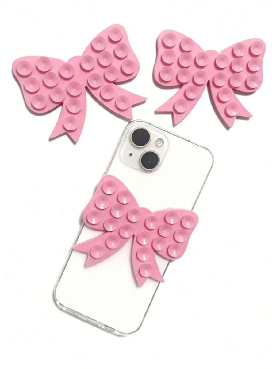 2/6 片装硅胶吸盘手机支架，蝴蝶形硅胶吸盘，双面加厚硅胶强力吸盘，可水洗防滑手机支架贴纸。 - 彩色 - 查看 1