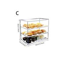 1pc Cake Display Cabinet, 3-Tier Commercial Countertop Bakery Display Case With Rear Door And Removable Shelves, Keeps Donuts, Bagels, Cakes, Cookies Fresh - Clear - View 9