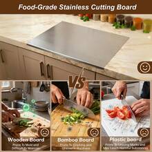 304 Stainless Steel Cutting Board Butcher Block Household Rolling Board Kitchen Supplies, Food Preparation, Meal Prep Tools, Modern Cutting Surface, Sleek Kitchen Tool, Rustresistant Material, Easy To Clean, Versatile Cutting Mat, Kitchen Work Surface, Culinary Students, Home Chefs - 銀色 - 查看 5