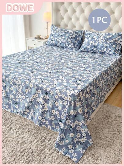 1件装100%轻盈涤纶印花床裙，透气床品，可爱卧室装饰床罩，适合成人和青少年，客房，主卧