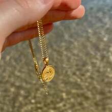 Ocean Wave Necklace, Ocean Disc Pendant Necklace, Travel Necklace, Ocean Necklace, Stainless Steel Jewelry Gift For Him - Silver - View 3