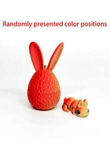 1pc 3D Printed Rainbow Bunny Egg Mold - Adorable Colorful Rabbit Shaped Egg Holder Pendant, Includes Mini Figurine - Creative & Fun Doll, Desktop Decor, Easter Gift, Birthday Party Favor, Ideal Holiday Present - Rabbit Easter Egg - View 11