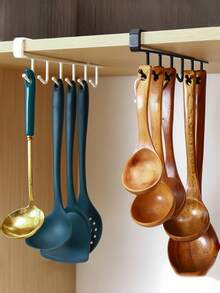 2/1 خطاف تخزين مطبخ، حامل ملاقط القماش، رف تخزين المطبخ، اكسسوارات تخزين الخزانة، رف خفاقة البيض، رف تصريف القماش، أدوات مطبخ صغيرة، حامل الأكواب، خطاف الأكواب، هدية عيد الحب - متعدد الألوان - مشاهدة 6