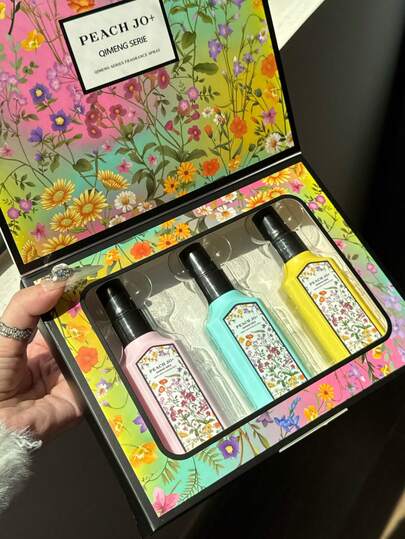 3瓶/1瓶60毫升栀子花茉莉香氛喷雾 | 礼盒套装，持久留香，自然清新。送给女性的完美礼物。这款价格亲民的奢华之选，适合约会、派对、婚礼或日常使用，也是生日或情人节的理想礼物。