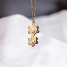 Customized Personalized Paw Print Name Necklace, Personalized Small Dog Paw Print Necklace, Minimalist Paw Print Necklace, Animal Necklace, Pet Necklace