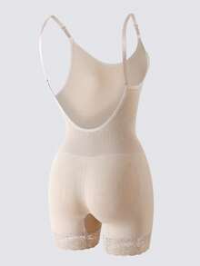 产后塑身连体衣，无缝收腹塑形短裤 - 杏色 - 查看 2