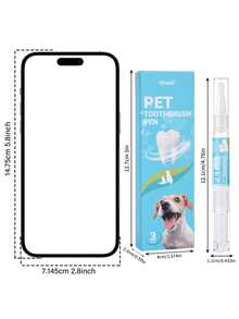 宠物牙刷笔，3支装 - 易握笔式牙刷，柔软刷毛，适用于犬猫，温和牙齿护理套装 - 彩色 - 查看 10