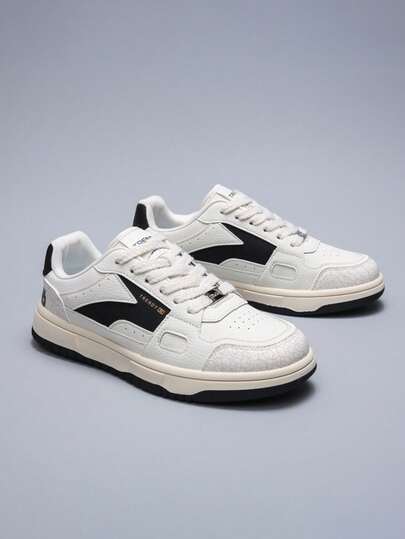 热门男士休闲复古风小众滑板鞋，简约设计，百搭舒适轻便男士运动鞋