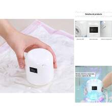 Bomba de Aire éctrica Rectangular Blanco - 8x7x7 cm, Ideal para Bolsas de Almacenamiento de Vacío en Hogar - Bomba de aire eléctrica - Ver 2