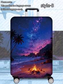1PC 300G/Sq. Meter Travel Series Printed Pattern, Perfect For Business Trips, Summer Vacations, And Back-To-School Travel. This Durable, Scratch-Resistant Polyester Protective Cover Is Suitable For Both Men's And Women's Luggage, Providing Dust Protection And Easy Cleaning. It's A Must-Have Travel Accessory For Outdoor Vacations (Suitable For 20-28 Inch Suitcases). - Multicolor - View 20