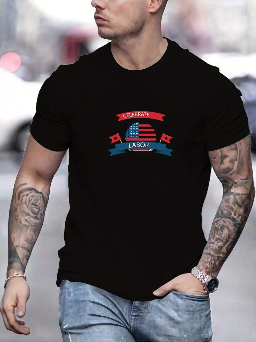 Camicia in cotone da uomo con motivo aeroplano - Casual a girocollo a maniche corte. Traspirante; tessuto elastico. Per l'estate. - nero - Visualizzare 1