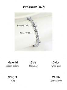 1 peça Pulseira moderna minimalista brilhante em formato de coração, zircônia cúbica colorida, banhada a cobre, adequada para qualquer ocasião, festa feminina, casual diário, joias de luxo, casamento, presente de dia dos namorados - Muito amor - Ver 21