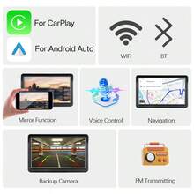 Wireless Carplay And Android Car Car Stereo, Portable 7-Inch Touch Screen Synced GPS Navigation Audio Car Radio Receiver For Cars, Wireless,  Multimedia Player, FM - D - Xem 5