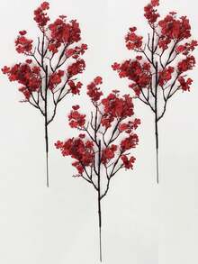 Bó hoa baby's breath nhân tạo (1/6 bông), trang trí đám cưới, trang trí bình hoa nhà cửa, nhà hàng, phòng ngủ, phòng tắm, trang trí ngày Valentine, năm mới, sân vườn ngoài trời, đạo cụ chụp ảnh, hoa trang trí bệ cửa sổ. - Đỏ - Xem 9