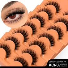 GROINNEYA 7 Pairs Cat Eye Lashes Spiked Criss-Cross Faux Mink Eyelashes Natural Look Soft Full Strip Lashes Luxury Volume Fake Eyelashes Mange Eyelashes Applicable To Dating Scenarios - Cat Eye Lashes - View 19