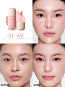 JUDYDOLL 液体腮红精华液，蕴含仙人掌果提取物，打造透亮光泽，呈现自然红润妆效，适合日常妆容。 - #03 Salmon - 查看 4