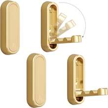Perchero de pared montado con ganchos retro, baño, percheros metálicos, gancho colgador de ropa individual para entrada, armario de abrigos, montaje en pared - Dorado - Ver 1