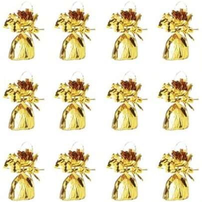 Beistle 50804-W Wrapped Balloon Weights,(Oro)