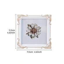 Cirelle 1pc European Style Colorful 3D Floral Pattern Decorative Photo Frame, Resin Material Square Picture Display Frame, Multi-Color Options, Suitable For Bedroom, Study, Office Desk Photo Decor, Photography Prop, Home Wall Decor - Multicolor - View 14