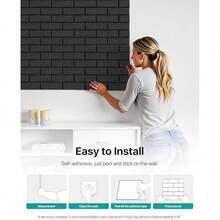 Soundsbay Paneles Acústicos para Insonorizar, 12 Pack de Paneles Decorativos de Ladrillo para Pared, Autoadhesivos, Absorben Sonido, para Hogar y Techo, 30 * 30 * 0.9 cm, Blanco - Paquete de 12 - Negro - Ver 6