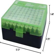 MTM 100 Round Flip-Top Ammo Box 380_9MM Cal (Clear Green_Black) - ColorB - View 7