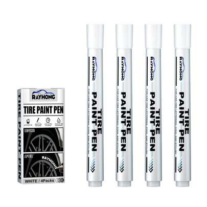 Tire Paint Marker - Car Tire Lettering Pen For Decoration And Customization - Contains Styrene Copolymer And C12-15 Alcohol - Easy To Use, Vibrant Colors For Unique Tire Designs