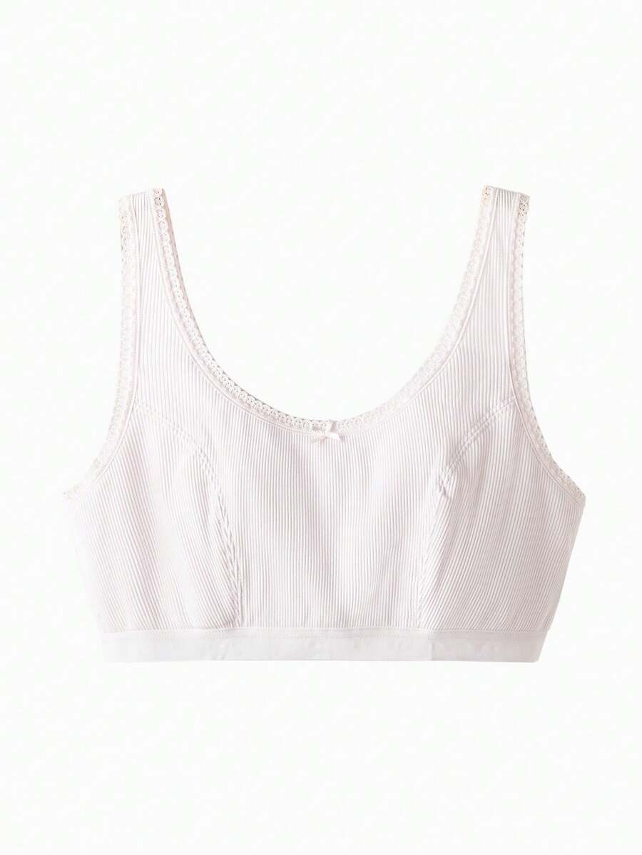 Balabala Girls Training Bra, Cute Non-Protruding Style, Soft Entry-Level Underwear - Red Hue - View 1