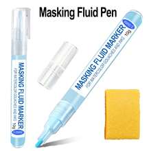 ELHUA Watercolor Masking Fluid Pen, Drawing Glue, Professional Art Supplies, With Eraser, Drawing Medium Pen, Pen Tip With Applicator, Masking Fluid Marker, Suitable For Various Art Projects, Watercolor Ink (Blue, 3mm) - Shake The Masking Fluid Pen Before Use To Distribute The Liquid Evenly, Press The Pen Tip Several Times On A Flat Surface Until The Masking Fluid Flows Out, And Promptly Cap The Pen After Use.