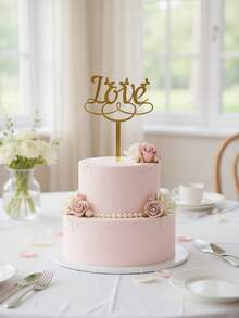 1 chiếc phụ kiện trang trí bánh cưới hình bướm "Tình yêu", phụ kiện trang trí bánh bằng acrylic cho ngày Valentine, kẹp bánh sinh nhật bằng PMMA, đồ trang trí bánh, đồ trang trí làm bánh, dụng cụ làm bánh, phụ kiện nhà bếp - Vàng - Xem 4