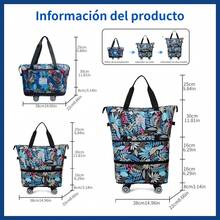 Bolsa de viaje on ruedas de gran capacidad y desmontable, bolsa de mano, mochila escolar. el asa son desmontables para un almacenamiento fácil. Unisex adecuado para viajes de negocios, viajes, escuela. Bolso y mochila de gran capacidad - azul real - Ver 5