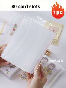 1pc 40 Sheets/80 Pages A6 Size Photo Album, Portable Transparent Photo Album, Photo Collection Folder, School Supplies, Small Card Album, Postcard/Trading Card Collection Set