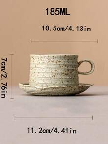 1 Set European Retro Ins Style Coffee Cup & Saucer Set, Creative Personalized Afternoon Tea Ceramic Mug, High-End Latte Mug, Unisex Office Espresso Coffee Cup